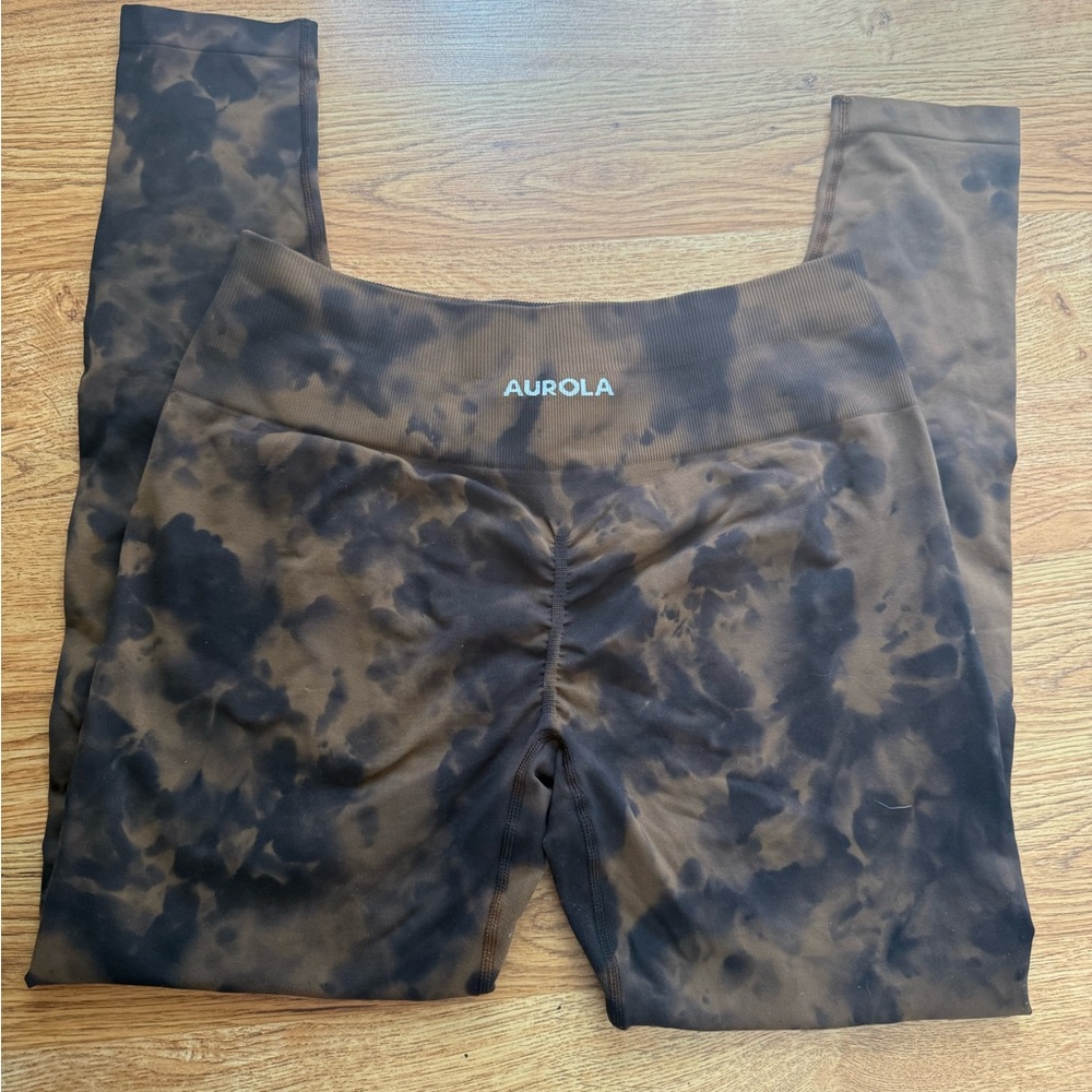 Aurola Brown Tie-Dye  Leggings